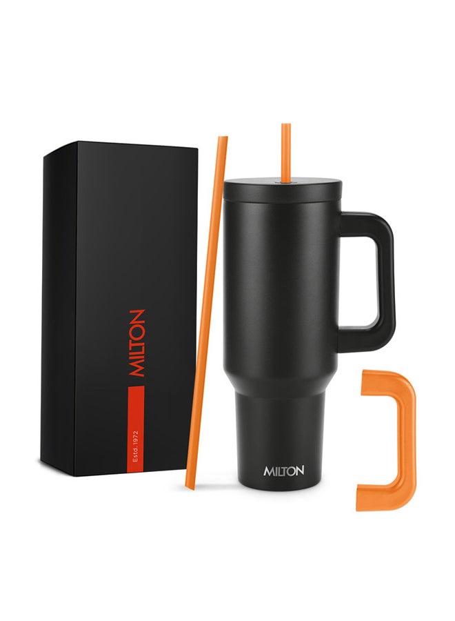 ميلتون 1180 مل كوب معزول بالفراغ مع مقبضين قابلين للإزالة - يشمل 2 قشة، يحافظ على المشروبات ساخنة وباردة، فولاذ مقاوم للصدأ 18/8، زجاجة مزدوجة الجدران، كوب سفر للسيارة، في الهواء الطلق - فينوس - Image 1