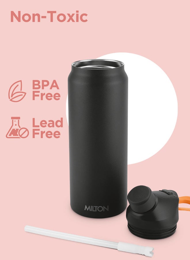 ميلتون زجاجة ماء معزولة بالفراغ سعة 940 مل مع غطاء قشة مغناطيسي، تحافظ على المشروبات ساخنة لمدة 12 ساعة وباردة لمدة 24 ساعة، من الفولاذ المقاوم للصدأ 18/8، زجاجة مزدوجة الجدران مع طلاء نحاسي داخلي للرياضة - تركي - Image 3