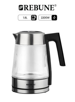 ريبون Glass Kettle – Power for Fast Boiling & Perfect Performance 1.8 L 2200 W RE-1-118 Silver  - Image 1