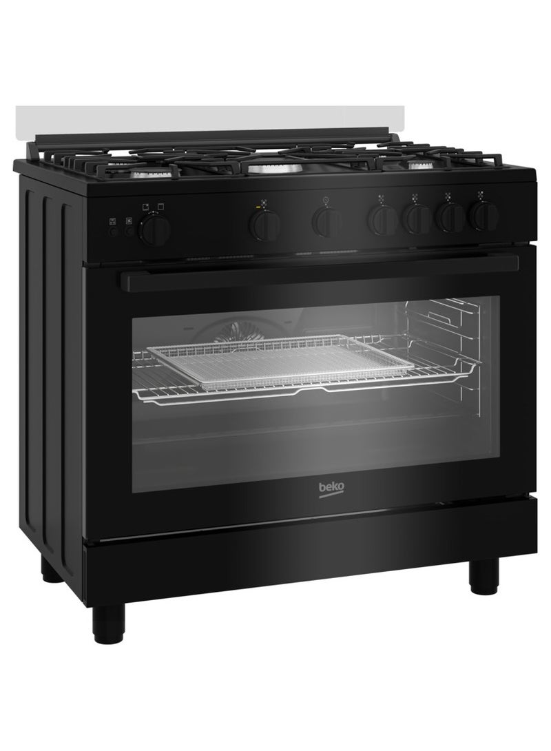 بيكو موقد بيكو المستقل (مدعوم بمروحة، مروحة تبريد، غاز، 90 سم) BGGR 11125 GB أسود - Image 3