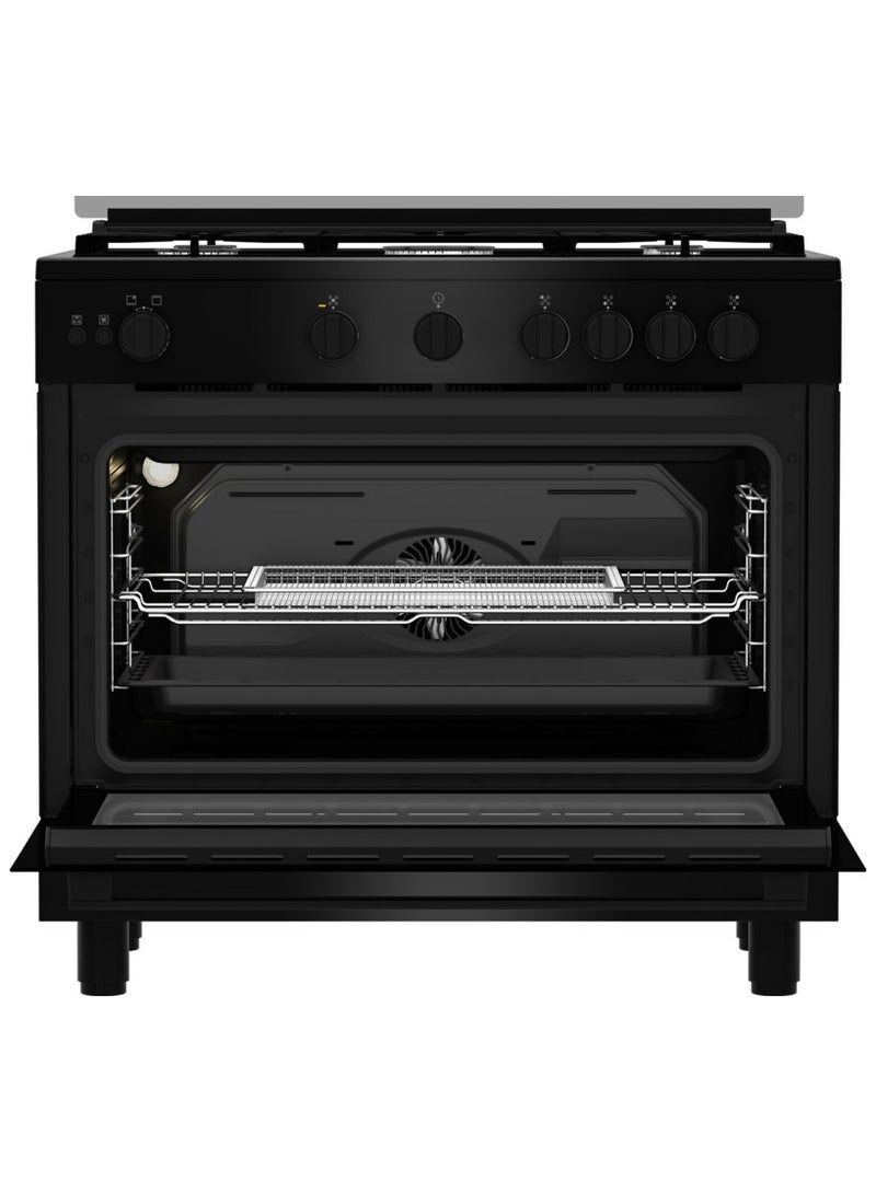 بيكو موقد بيكو المستقل (مدعوم بمروحة، مروحة تبريد، غاز، 90 سم) BGGR 11125 GB أسود - Image 2