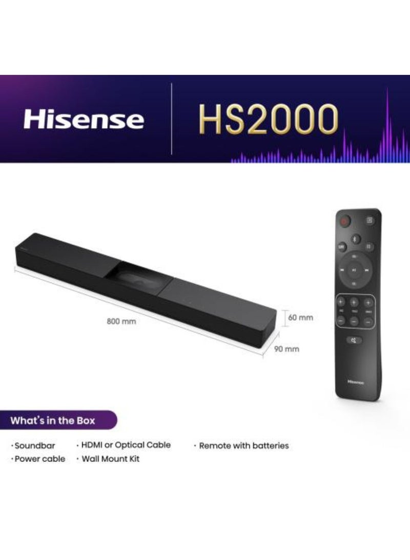 هايسنس شريط صوت HS2000 | شريط صوت 2.1 قناة - Image 2