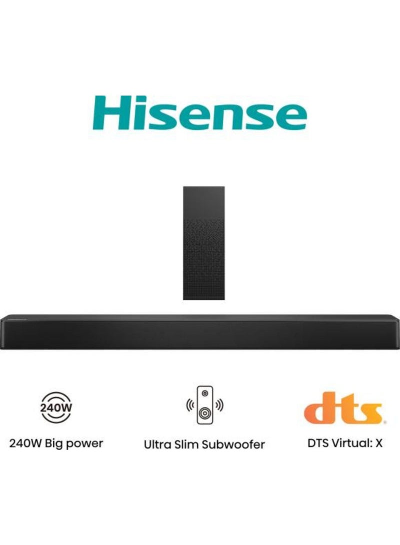 هايسنس HS2100 | 2.1 Channel 240W Soundbar with Subwoofer HS2100 Black - Image 1