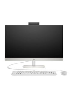 HP 27-cr0148nh All-in-One Desktop, 27" FHD IPS Display, Intel Core i7-1355U, 8GB RAM, 512GB SSD, Intel Iris Xe Graphics, HP 125 USB White Wired English Keyboard & Mouse, FreeDos, A99BLEA White  - Image 1