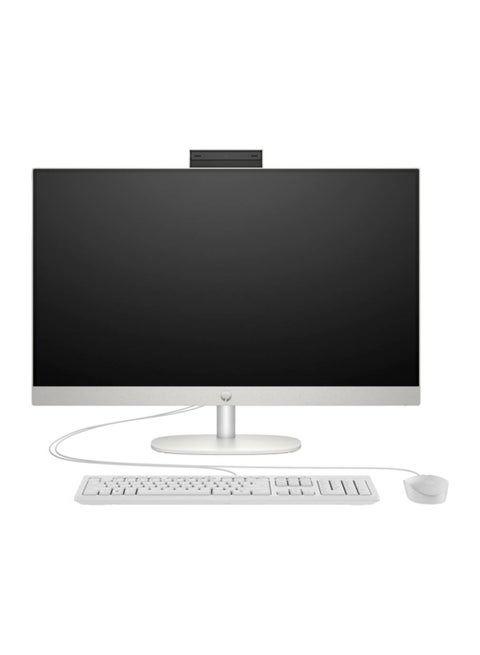 27-cr0148nh All-in-One Desktop, 27" FHD IPS Display, Intel Core i7-1355U, 8GB RAM, 512GB SSD, Intel Iris Xe Graphics, HP 125 USB White Wired English Keyboard & Mouse, FreeDos, A99BLEA White