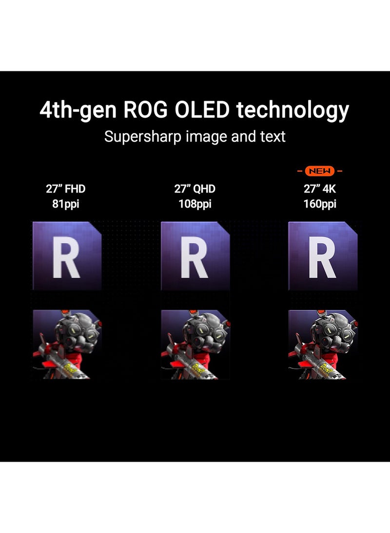 ASUS ROG Swift PG27UCDM Gaming Monitor, 27" QD-OLED Display, 4K UHD Resolution, 240Hz Refresh Rate, 0.03ms (GtG) Response Time, AMD FreeSync Premium Pro & NVIDIA G-SYNC, 90LM0B30-B019B1 Black - Image 2