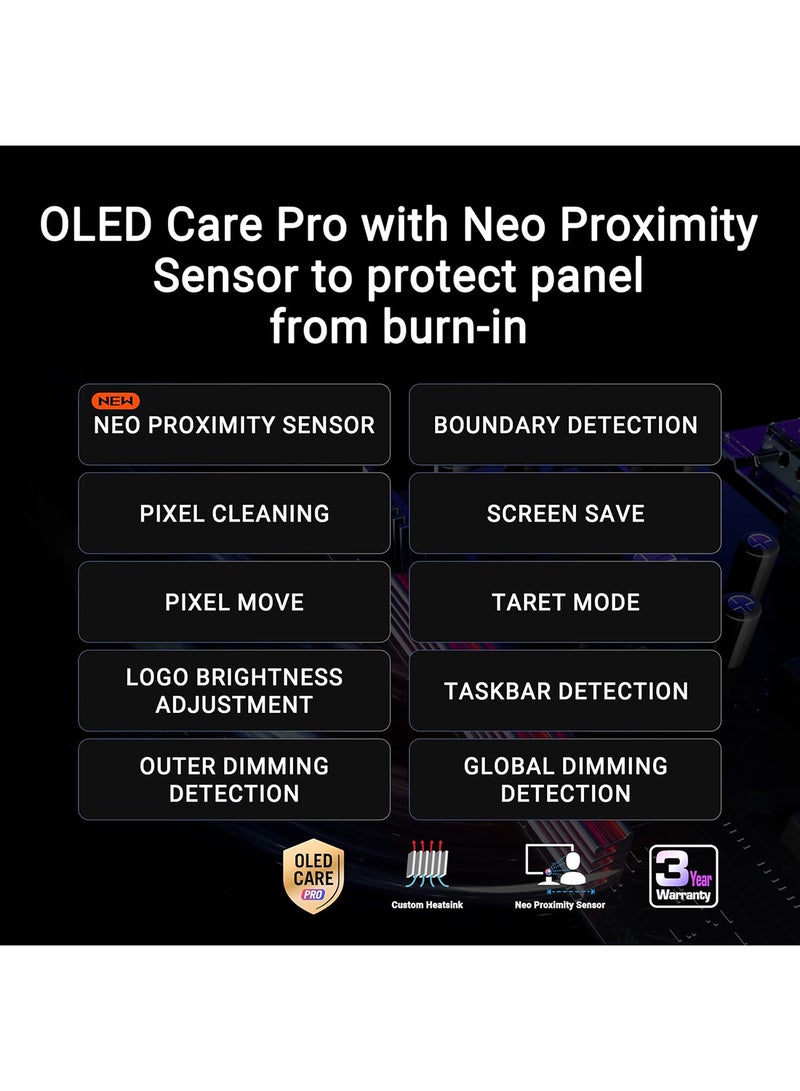 ASUS ROG Swift PG27UCDM Gaming Monitor, 27" QD-OLED Display, 4K UHD Resolution, 240Hz Refresh Rate, 0.03ms (GtG) Response Time, AMD FreeSync Premium Pro & NVIDIA G-SYNC, 90LM0B30-B019B1 Black - Image 4