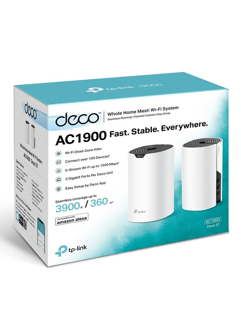 TP-LINK Deco S7 AC1900 Whole Home Mesh Wi-Fi System (2-pack) WHITE - Image 4