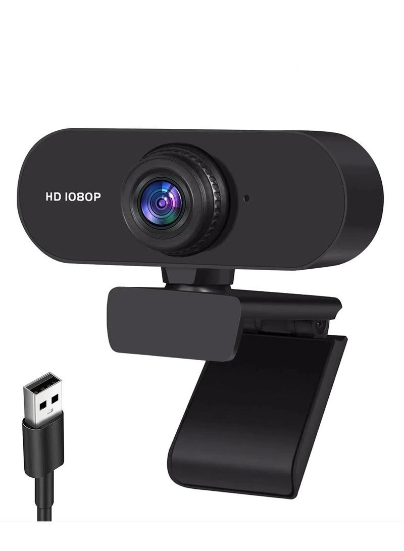 Aukey - 1080P HD Webcam with Microphone - Noise Reduction Streaming Computer Web Camera for Desktop Laptop PC - Autofocus USB Camera for Video Calling Zoom Meeting BLACK - Image 1