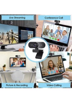 Aukey 1080P HD Webcam with Microphone - Noise Reduction Streaming Computer Web Camera for Desktop Laptop PC - Autofocus USB Camera for Video Calling Zoom Meeting BLACK  - Image 2