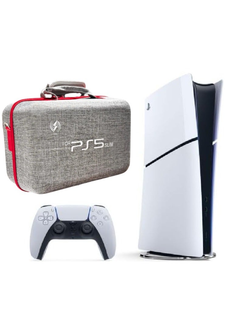 سوني PlayStation 5 Digital  Version (New Model) - Official KSA Version With LOG PS5 Shock And Dust Proof Carrying Backpack  - Image 1