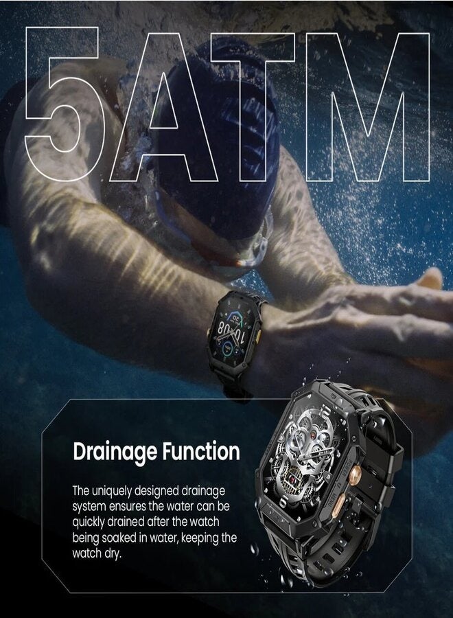 Haylou - Iron N1 Smart Watch 2.13-inch AMOLED HD Display, 850mAh 100 Days Standby Battery Life,5ATM Waterproof,100+ Workout Modes, All-round Health Monitoring, Built-in GPS & Phone Notifications - Black - Image 1