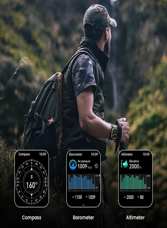 Haylou - Iron N1 Smart Watch 2.13-inch AMOLED HD Display, 850mAh 100 Days Standby Battery Life,5ATM Waterproof,100+ Workout Modes, All-round Health Monitoring, Built-in GPS & Phone Notifications - Black - Image 1