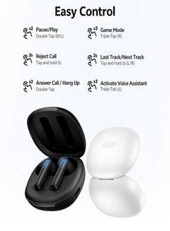 كيو سي واي AilyBuds E10 Bluetooth Earphone, Wireless Earbuds With LDAC Codec with Hires Audio, 4 Mics ENC for Clear Call, 13mm Dynamic Driver, 68ms Game Mode, Touch Control & Long Battery Life - White  - Image 5