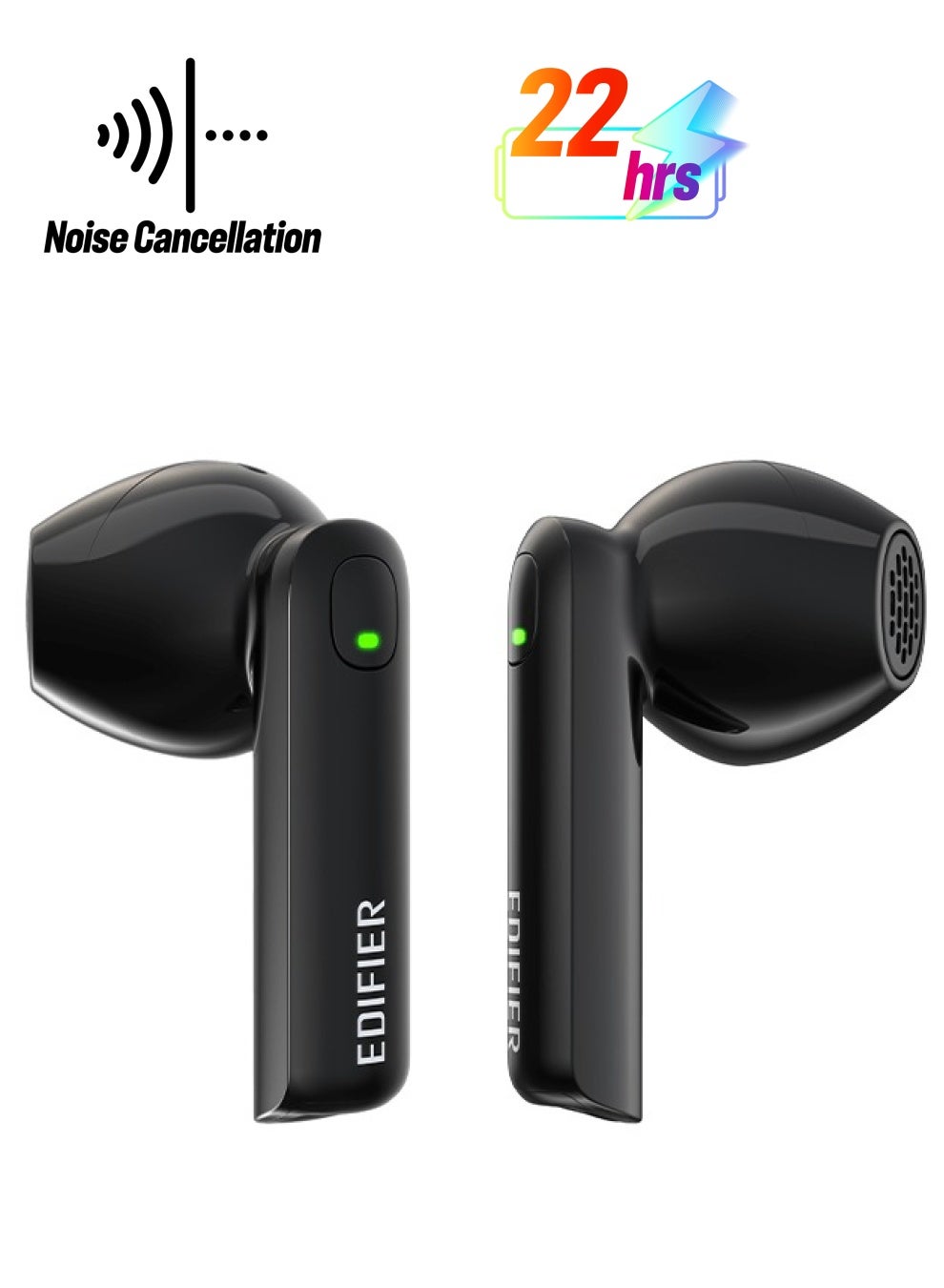 W200T Mini True Wireless Earbuds, Bluetooth 5.1 Headphones with 22H Playtime, Noise Cancelling TWS in-Ear Earphones with Mic, IP54 Waterproof Headset for Sports Workout Running Travel - Black