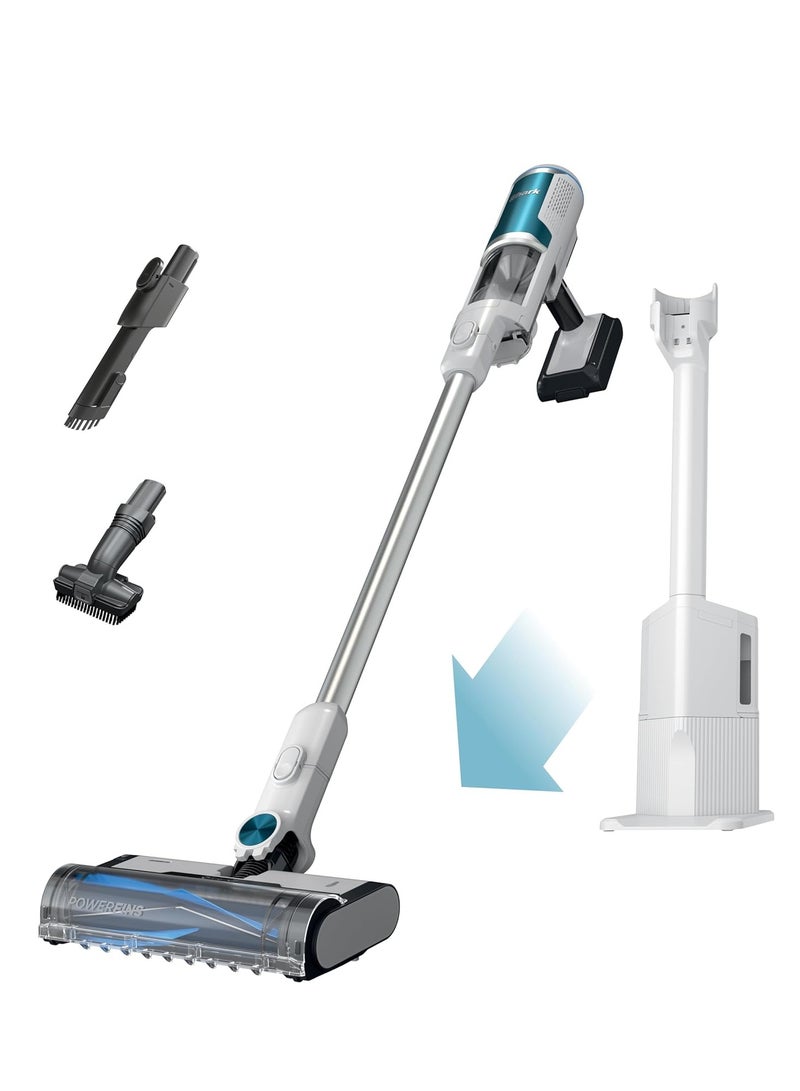 Shark Clean & Empty – Lightweight Cordless Vacuum Cleaner with HEPA Filter, Powerful Suction, Portable, Rechargeable, Auto-Empty System, Stick Vacuum for Pet Hair, Carpets & Hardfloor 1.3 L 180 W BU3521ME White  - Image 1