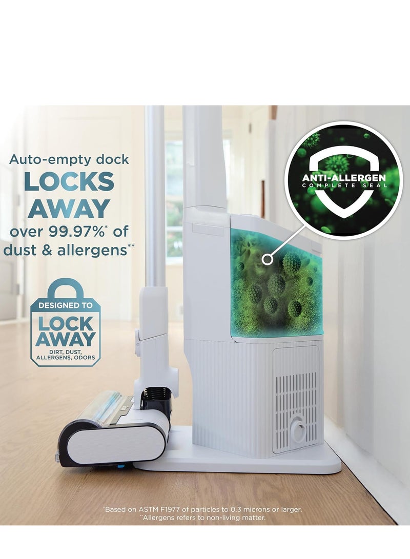 Shark Clean & Empty – Lightweight Cordless Vacuum Cleaner with HEPA Filter, Powerful Suction, Portable, Rechargeable, Auto-Empty System, Stick Vacuum for Pet Hair, Carpets & Hardfloor 1.3 L 180 W BU3521ME White  - Image 4
