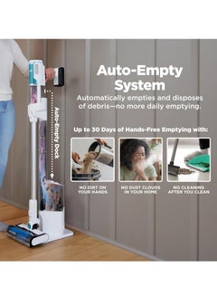 Shark Clean & Empty – Lightweight Cordless Vacuum Cleaner with HEPA Filter, Powerful Suction, Portable, Rechargeable, Auto-Empty System, Stick Vacuum for Pet Hair, Carpets & Hardfloor 1.3 L 180 W BU3521ME White  - Image 2