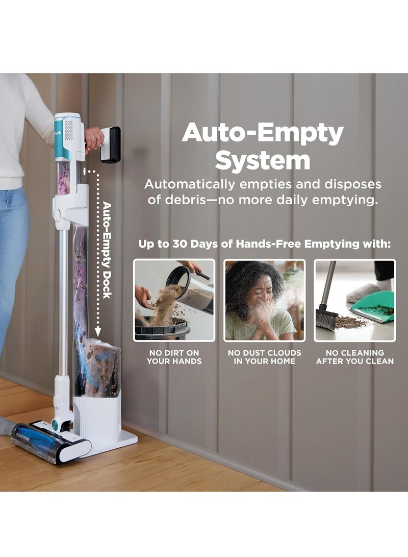 Shark Clean & Empty – Lightweight Cordless Vacuum Cleaner with HEPA Filter, Powerful Suction, Portable, Rechargeable, Auto-Empty System, Stick Vacuum for Pet Hair, Carpets & Hardfloor 1.3 L 180 W BU3521ME White  - Image 2