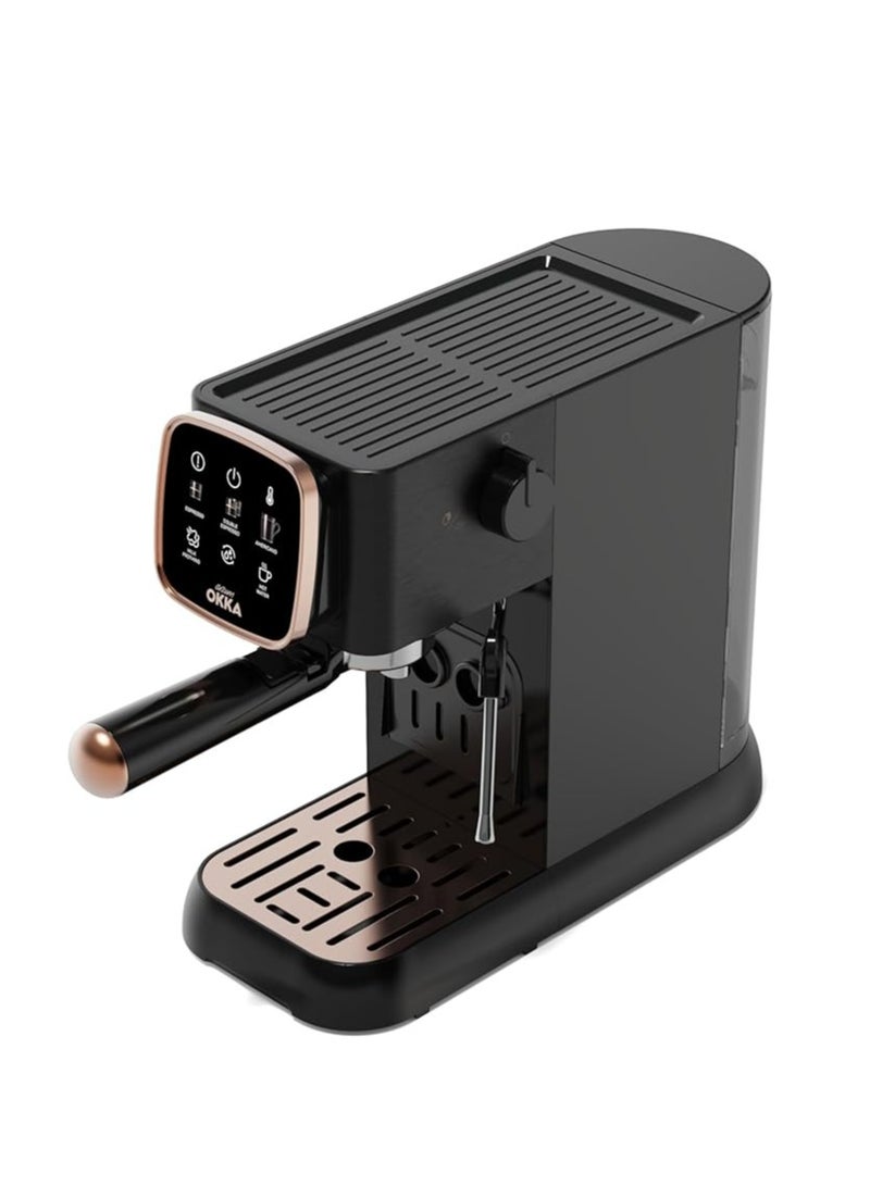 Arzum - Okka Semi Auto Espresso Machine – (With steam nozzle) 1.1 L 1628 W OK0034 Black/Copper - Image 1