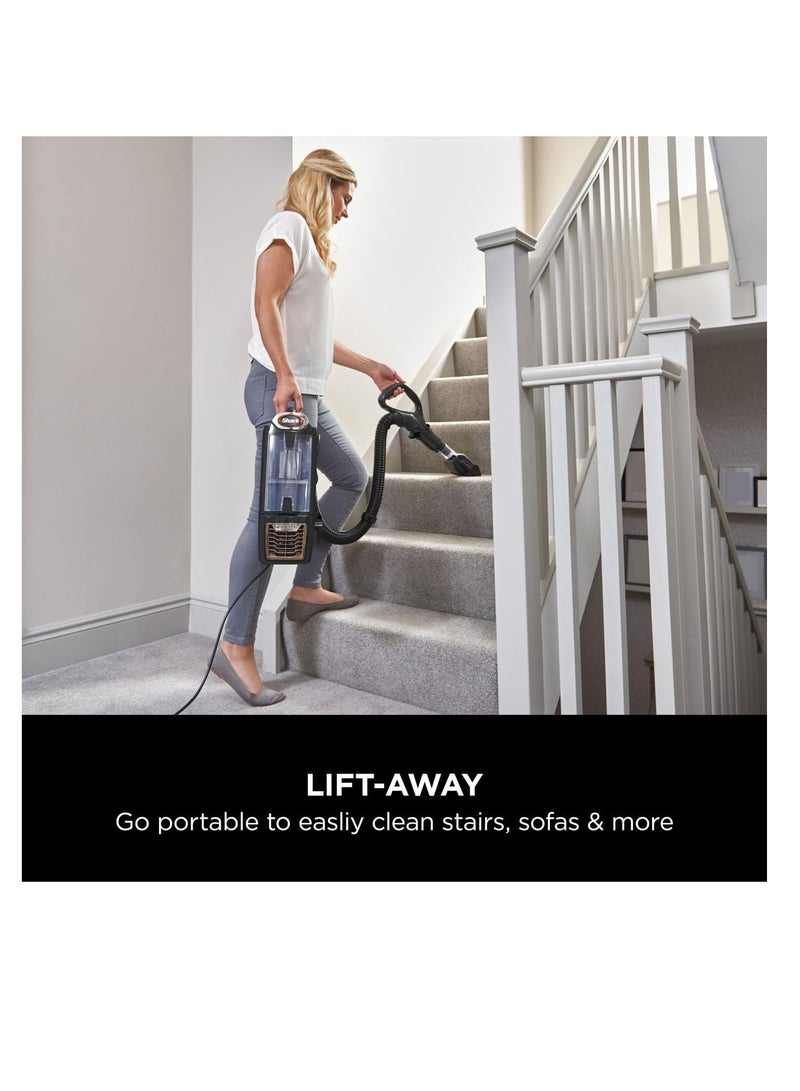 Shark Corded Upright Vacuum Cleaner,0.83L with Anti Hair Wrap Technology & DuoClean, Pet Model, Powered Lift-Away, LED Headlights, Anti-Allergen, 8m Cord, 750W, 2 Attachments 0.83 L 750 W NZ801MET Navy & Orange  - Image 3