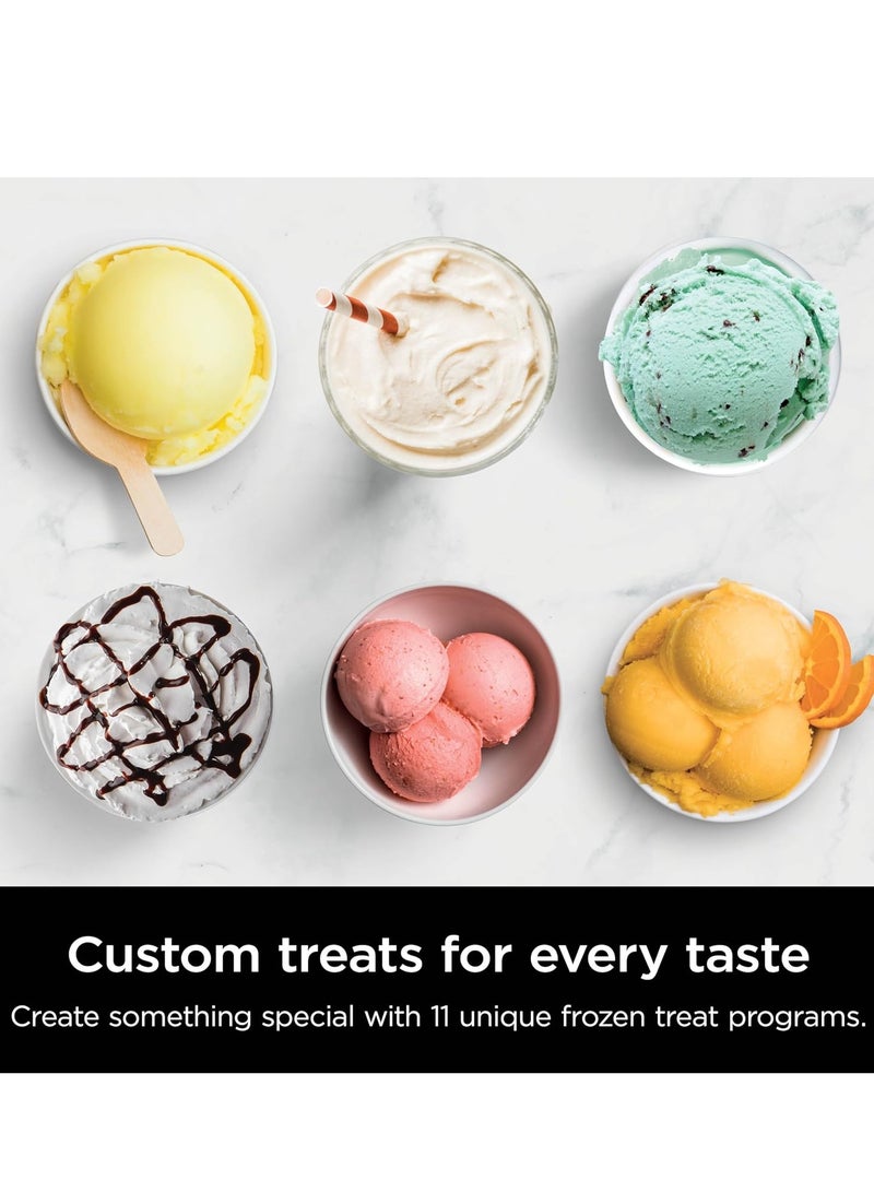 نينجا - CREAMi Deluxe Ice Cream Maker & Frozen Dessert Maker with 3 Tubs, 10 Functions, Makes Ice Cream, Gelato, Sorbet, Frozen Yoghurt, Milkshakes, Slushi & More, 2-in-1 Flavor Option NC501ME Silver - Image 1