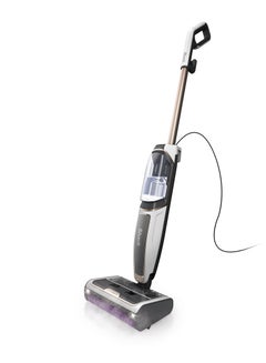 SteamPickUp 3-in-1 Steam Mop for Hard Floors, Chemical Free, Cleans & Separates Wet & Dry Dirt, 420ml Content, Inc. Extra Brush Roll, Storage Station & Brush Roll Holder 1230 W SD200ME White