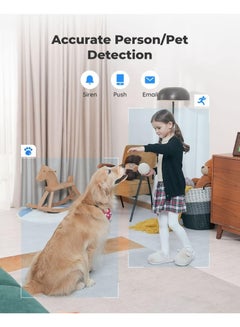 E1 Zoom Indoor Security Camera, 2.4/5GHz Dual Band WiFi, 5MP Plug-in Pet Camera, 360 Degree Baby/Dog Monitor with 3X Optical Zoom, Auto Tracking, Person/Pet Detection,5V/2A DC - pnsku/N70149897V/45/_/1738835345/93c7ed77-b593-4f79-80e2-2f057c0f9c89