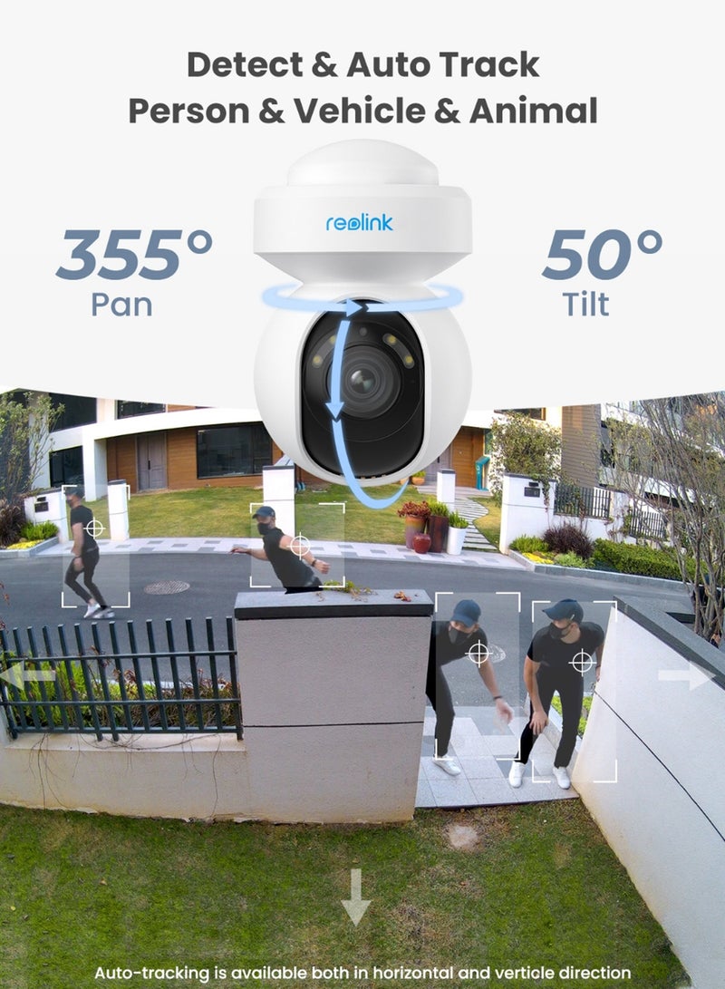 reolink E1 Outdoor Plug-in WiFi Security Camera, 5MP HD PTZ Camera for Home Security, Motion Tracking, 5GHz WiFi, 3X Optical Zoom, Person Vehicle Detection, Spotlight Color Night Vision, APP Control  - Image 4