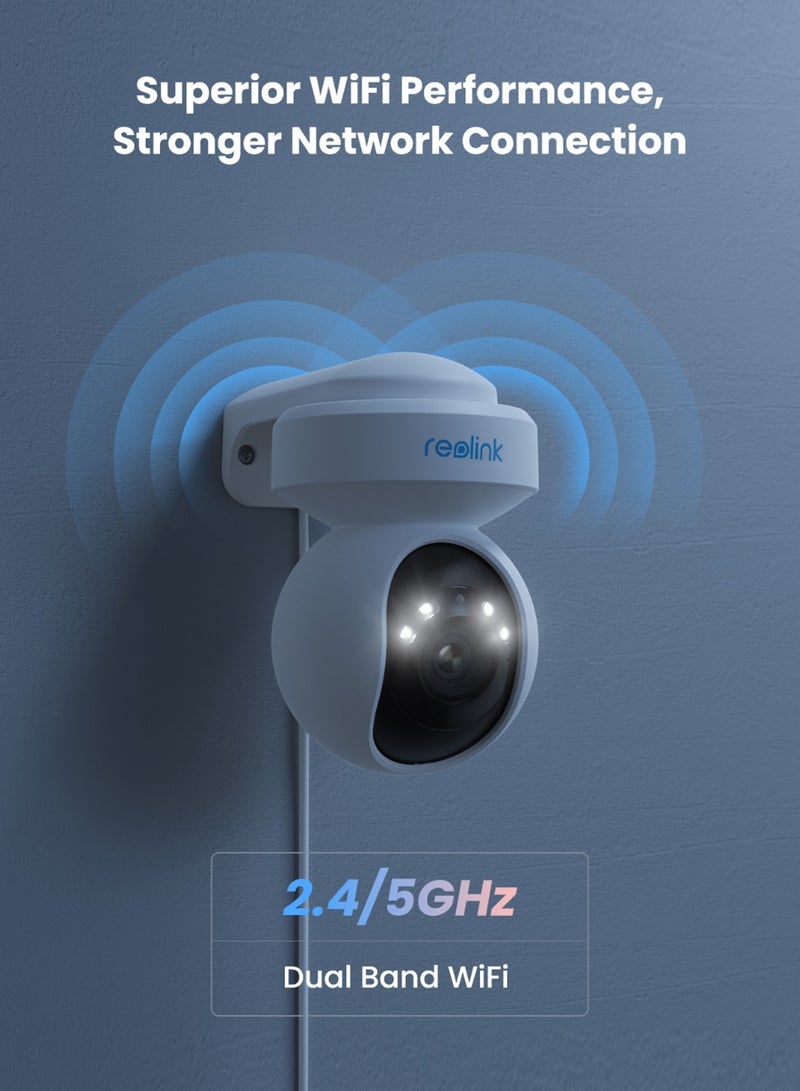 ريولينك - E1 Outdoor Plug-in WiFi Security Camera, 5MP HD PTZ Camera for Home Security, Motion Tracking, 5GHz WiFi, 3X Optical Zoom, Person Vehicle Detection, Spotlight Color Night Vision, APP Control - Image 1