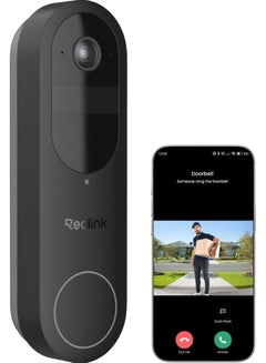 Wireless 2K Battery Video Doorbell Camera, 150°x150° Head-to-Toe View, 2.4/5 GHz WiFi, Battery or Wired Power Options, Two-Way Talk, Person/Vehicle/Package Detection(Chime not Included) - pnsku/N70149899V/45/_/1738835364/204fe002-a681-4174-a0c4-51690c89979c