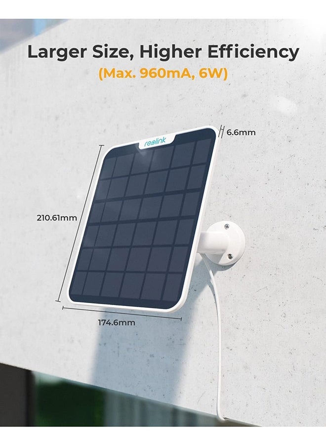 reolink 6W Solar Panel White, Non-Stop Solar Power Supply for All Wireless Battery Camera, Trackmix/Argus PT/Go PT Ultra, Waterproof, Adjustable Mount, 4 Meters Cable(Only Use for Battery Cameras)  - Image 3
