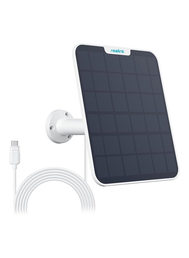 reolink 6W Solar Panel White, Non-Stop Solar Power Supply for All Wireless Battery Camera, Trackmix/Argus PT/Go PT Ultra, Waterproof, Adjustable Mount, 4 Meters Cable(Only Use for Battery Cameras)  - Image 1
