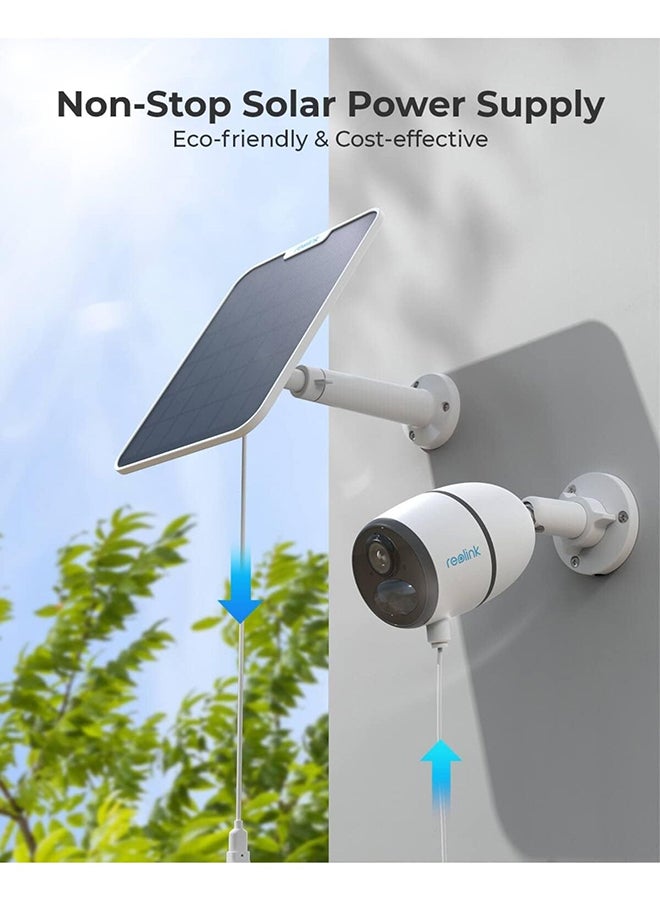 reolink 6W Solar Panel White, Non-Stop Solar Power Supply for All Wireless Battery Camera, Trackmix/Argus PT/Go PT Ultra, Waterproof, Adjustable Mount, 4 Meters Cable(Only Use for Battery Cameras)  - Image 2