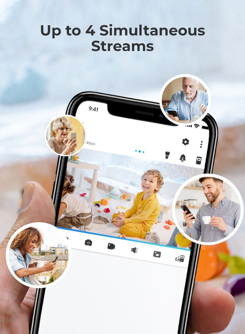 ريولينك - 2K Indoor Security Camera E1, Plug-in 2.4G Wireless WiFi for Baby/Pet Monitor with Phone app, 360 Degree Dog Camera with Person/Pet Detection, Night Vision, 2-Way Talk, Local Storage - Image 1