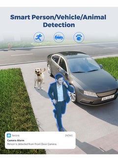 reolink 4K WiFi Security Camera with Ultra-Wide Angle, 2.4/5GHz Plug-in Outdoor Camera, Smart Human/Vehicle/Pet Detection, Color Night Vision, Two-Way Talk, IP67 Waterproof, Duo 2 WiFi  - Image 4