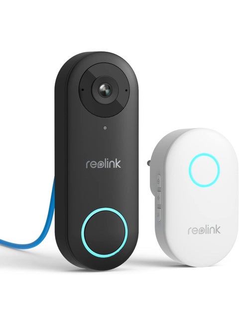 Video Doorbell PoE Camera – 180 Degree Diagonal, 2K IP Security Camera Outdoor with Chime V2, 2-Way Talk, Plug & Play, Secured Local Storage, No Monthly Fee