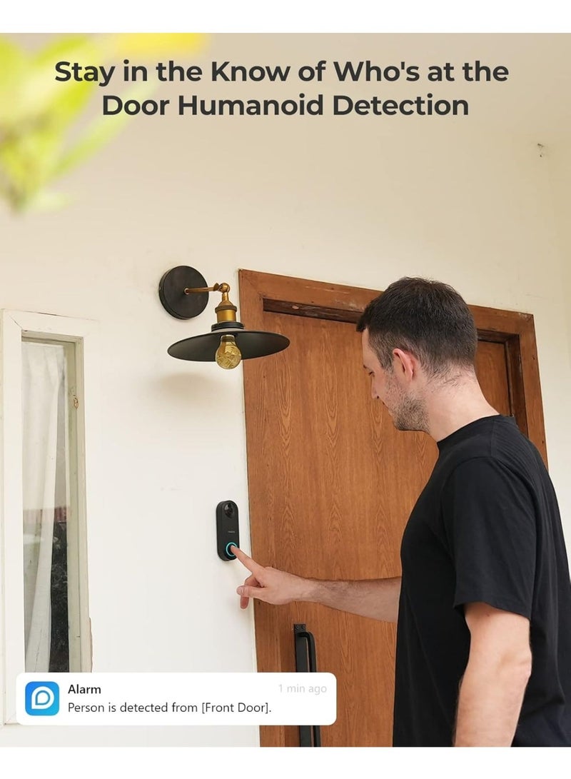 reolink Video Doorbell PoE Camera – 180 Degree Diagonal, 2K IP Security Camera Outdoor with Chime V2, 2-Way Talk, Plug & Play, Secured Local Storage, No Monthly Fee  - Image 3