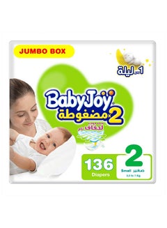 BabyJoy Compressed Jumbo Diapers, Size 2, 3.5 - 7 kg, 136 Diapers - pnsku/N70149921V/45/_/1741347471/4280ce6b-8323-4ad8-a2a5-1e522524a971