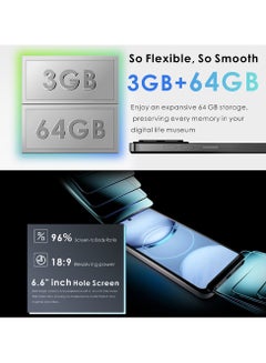 OALE POP9 6.6-Inch Dual SIM Startrail Black 3GB RAM 64GB 5075mAh Big Battery 4G - Middle East Version  - Image 3