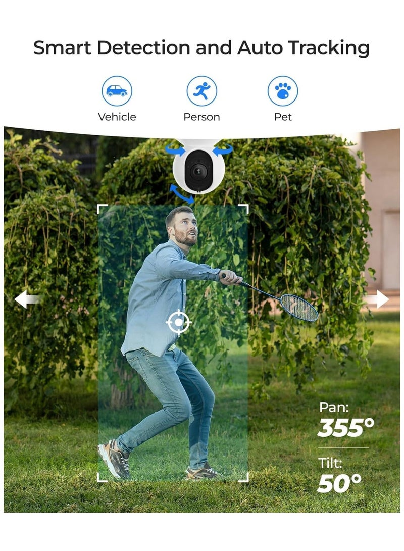 reolink 4K Outdoor Plug-in WiFi 6 Security Camera, PTZ Camera for Home Security, Wi-Fi 6 New Tech, Motion Tracking, Smart Detection, 3X Optical Zoom, Motion Spotlight, Local Storage, E1 Outdoor Pro  - Image 4