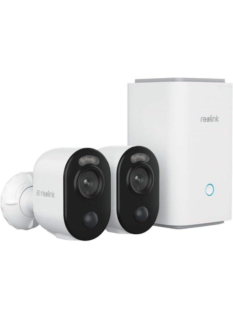 ريولينك 4K Security Cameras Wireless Outdoor System, Encrypted 1 Year Local Storage, 5-Month Battery Life, 2.4/5GHz Wi-Fi, Spotlight, No Monthly Fee, Home Hub with 2X Argus 3 Ultra - Image 1