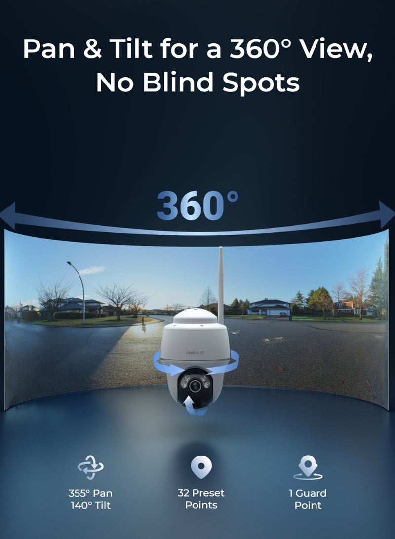 reolink - Argus PT Ultra, 4K Security Camera, Wireless Outdoor Camera, 360° Pan & Tilt, 2.4/5 GHz Dual Band Wi-Fi, Smart Detection, No Monthly Fee, 6W Solar Panel Compatible (Not Included) - Image 1