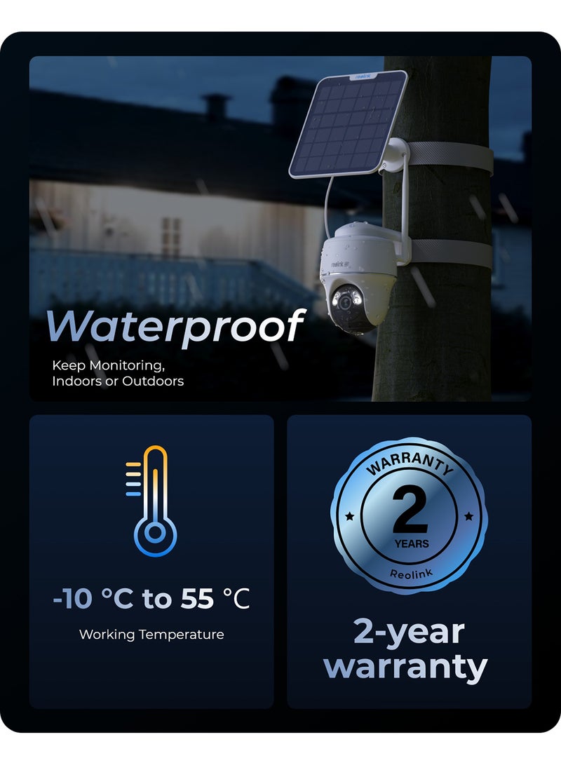 reolink - Argus PT Ultra, 4K Security Camera, Wireless Outdoor Camera, 360° Pan & Tilt, 2.4/5 GHz Dual Band Wi-Fi, Smart Detection, No Monthly Fee, 6W Solar Panel Compatible (Not Included) - Image 1