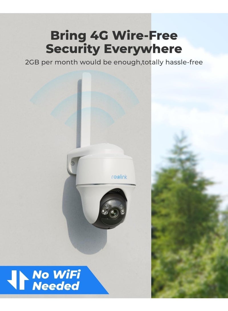 reolink - Go PT Plus - 5MP Pan Tilt 4G LTE Cellular Security Camera, Camera Outdoor Wireless, 2K+ HD Color Night Vision, Solar Power, Smart Detection, No WiFi, No Wires, Ideal for Off-Gird Areas - Image 1