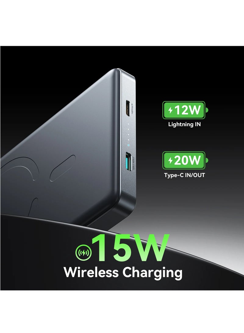 جوي روم - 10000 mAh JR-PBM08 Pro 20W magnetic wireless power bank 10000mAh GRAY - Image 1
