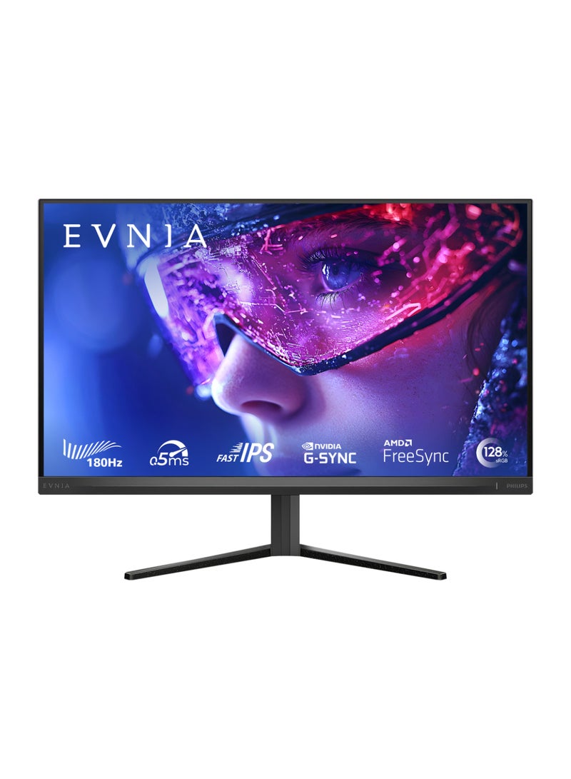 فيليبس Philips Evnia 24M2N3200L Gaming Monitor, 24" IPS Display, FHD Resolution, 180Hz Refresh Rate, 0.5ms (Smart MBR) Response Time, Adaptive Sync, Mega Infinity DCR, SmartImage game, Black | 24M2N3200L Black - Image 1