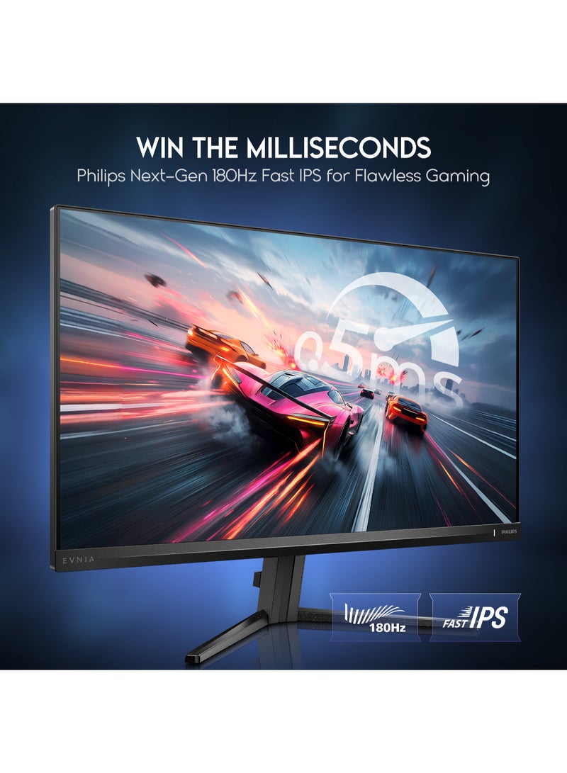 فيليبس Philips Evnia 24M2N3200L Gaming Monitor, 24" IPS Display, FHD Resolution, 180Hz Refresh Rate, 0.5ms (Smart MBR) Response Time, Adaptive Sync, Mega Infinity DCR, SmartImage game, Black | 24M2N3200L Black - Image 3