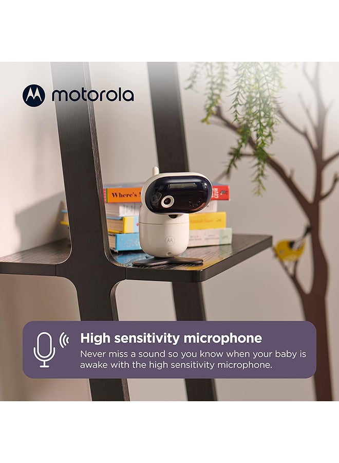موتورولا PIP1010 Baby Video And Audio Monitor - With Camera - Pan, Tilt, Zoom and Night Vision - Including Wall Mount - Motorola Nursery App - Room Temperature, Two-Way Communication And Lullabies  - Image 4