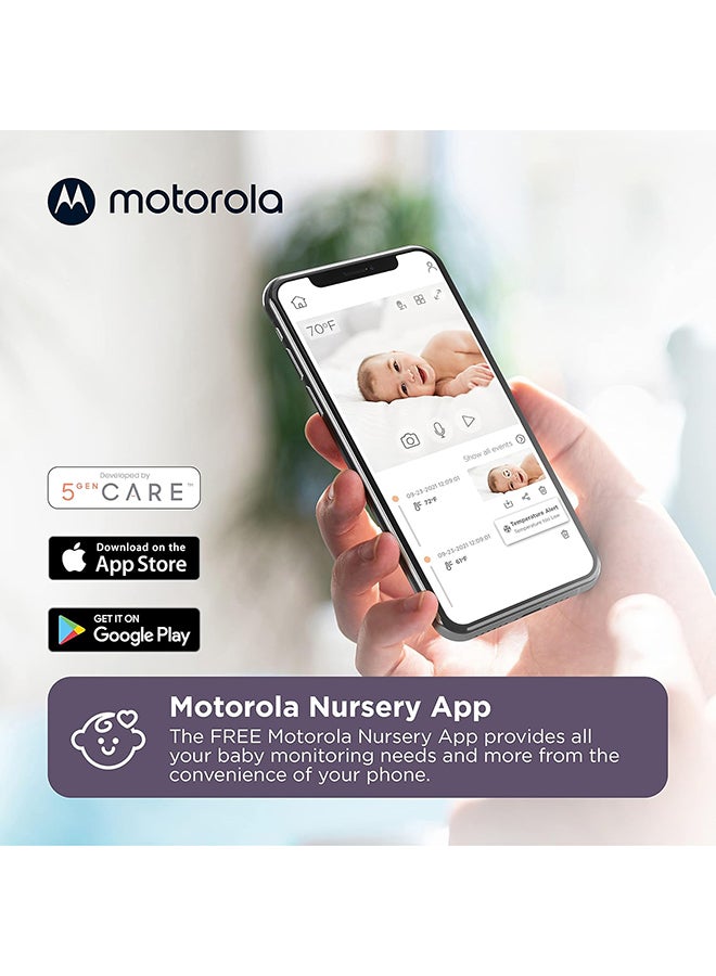 Motorola - PIP1010 Baby Video And Audio Monitor - With Camera - Pan, Tilt, Zoom and Night Vision - Including Wall Mount - Motorola Nursery App - Room Temperature, Two-Way Communication And Lullabies - Image 1